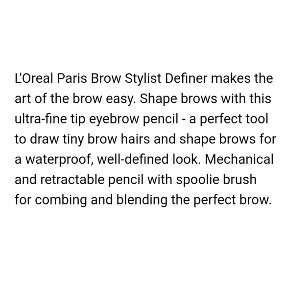 ⭐4/$15 Loreal Paris Brow Stylist Definer Waterproof Eyebrow Pencil Soft Black - Picture 11 of 12